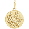 14k Yellow Gold Small Floral Medal Pendant