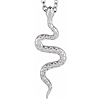 14k White Gold Classic Textured Snake Necklace