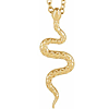 14k Yellow Gold Classic Textured Snake Necklace