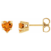 14k Yellow Gold 5mm Citrine Heart Stud Earrings 