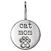 14k White Gold Cat Mom Paw Print Pendant With Diamond Accents