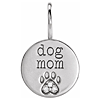 14k White Gold Dog Mom Paw Print Pendant With Diamond Accents