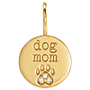 14k Yellow Gold Dog Mom Paw Print Pendant With Diamond Accents