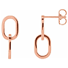 14k Rose Gold Interlocking Oval Earrings