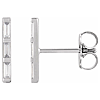 14k White Gold 1/8 ct tw Diamond Baguette Three-Stone Bar Earrings