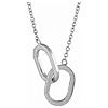 14k White Gold Interlocking Oval Link Necklace