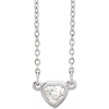 14k White Gold 1/4 ct tw Diamond Heart Solitaire Necklace