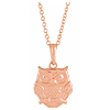 14k Rose Gold Owl Necklace