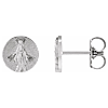 14k White Gold Tiny Miraculous Medal Earrings