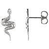 14k White Gold Snake Earrings