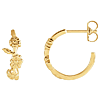 14k Yellow Gold Floral Hoop Earrings