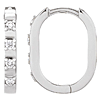 14k White Gold 1/10 ct tw Diamond Hoop Earrings 14mm