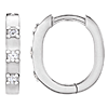 14k White Gold .08 ct tw Diamond Hoop Earrings 11.5mm