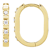 14k Yellow Gold 1/10 ct tw Diamond Hoop Earrings 14mm