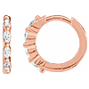 14k Rose Gold 1/6 ct tw Marquise-cut Diamond Hoop Earrings 