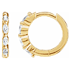 14k Yellow Gold 1/6 ct tw Marquise-cut Diamond Hoop Earrings 
