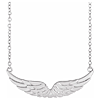 14k White Gold Angel Wings Necklace