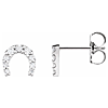 14k White Gold 1/6 ct tw Diamond Horseshoe Earrings