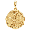 14k Yellow Gold Small Dragon Medal Pendant