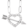 14k White Gold 1/8 ct tw Diamond Heart and Arrow Necklace
