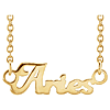 14k Yellow Gold Aries Nameplate Zodiac Necklace
