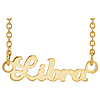 14k Yellow Gold Libra Nameplate Zodiac Necklace