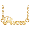 14k Yellow Gold Pisces Nameplate Zodiac Necklace