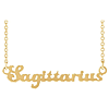 14k Yellow Gold Sagittarius Nameplate Zodiac Necklace