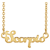 14k Yellow Gold Scorpio Nameplate Zodiac Necklace