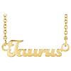 14k Yellow Gold Taurus Nameplate Zodiac Necklace