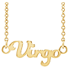 14k Yellow Gold Virgo Nameplate Zodiac Necklace