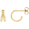 14k Yellow Gold Split Huggie Hoop Earrings