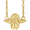 14k Yellow Gold Cherub Angel Necklace