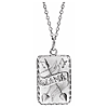 14k White Gold Mama With Crossed Arrows Necklace