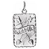 14k White Gold Mama With Crossed Arrows Pendant