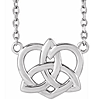 14k White Gold Celtic Heart Necklace 