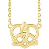 14k Yellow Gold Celtic Heart Necklace 