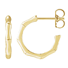 14k Yellow Gold Open Bamboo Hoop Earrings 5/8in
