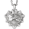 Sterling Silver Petite Sacred Heart Necklace