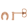 14k Rose Gold Horseshoe Earrings with Nail Accents