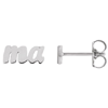 14k White Gold Mama Earrings