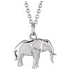 14k White Gold Elephant Necklace 