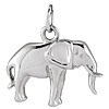 14k White Gold Small Elephant Pendant 