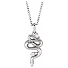 14k White Gold Snake Necklace With Diamond Accents