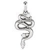 14k White Gold Snake Pendant With Diamond Accents