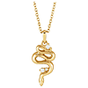 14k Yellow Gold Snake Necklace With Diamond Accents