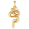 14k Yellow Gold Snake Pendant With Diamond Accents