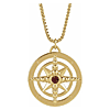 14k Yellow Gold Garnet Compass Necklace