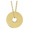 14k Yellow Gold Washer Necklace