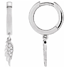14k White Gold .03 ct tw Diamond Angel Wing Hoop Earrings
